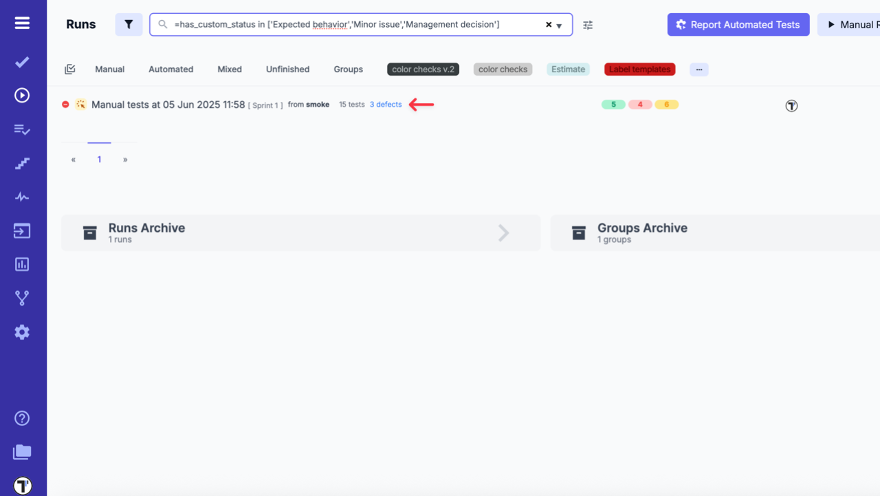 query result